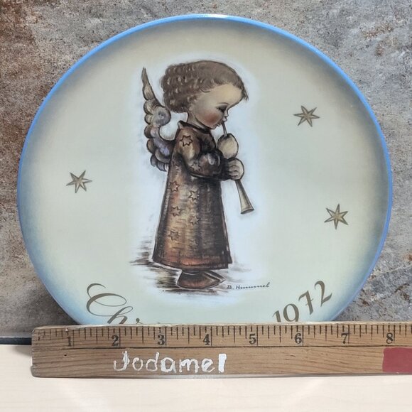 Schmid Hummel Christmas Plate 1972 "Engel mit Flöte" Angel with Flute Decorative - Picture 7 of 11